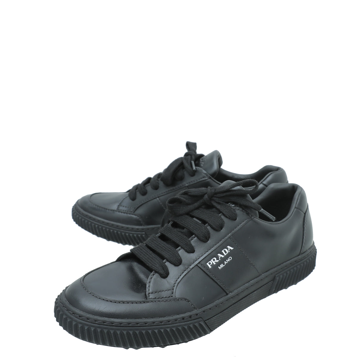 Prada Black Lace Up Sneakers 6