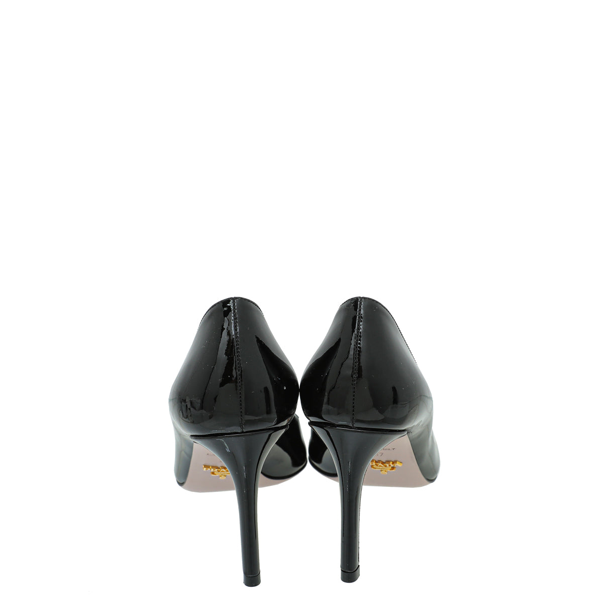 Prada Black Logo Pointed Toe Bow Pump 37