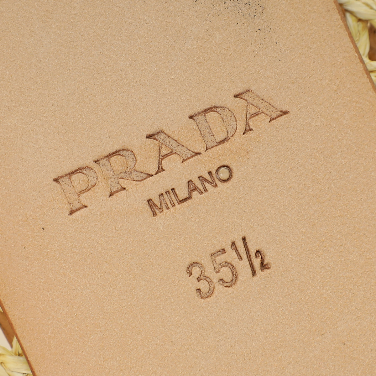 Prada Bicolor Raffia Flat Ballerina 35.5