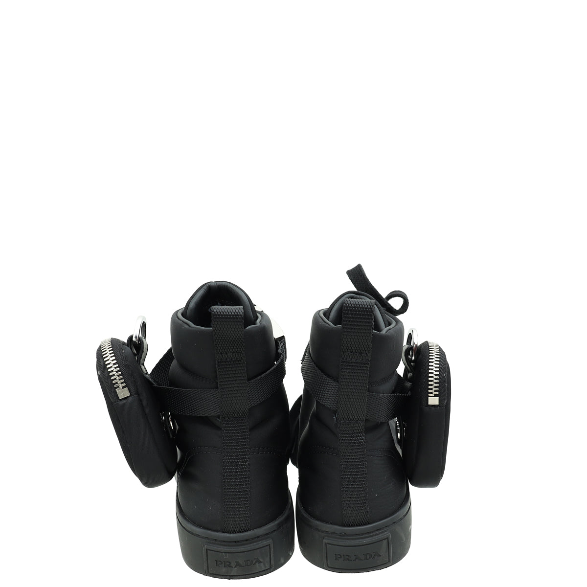Prada Black Wheel Re-Nylon High Sneaker 35