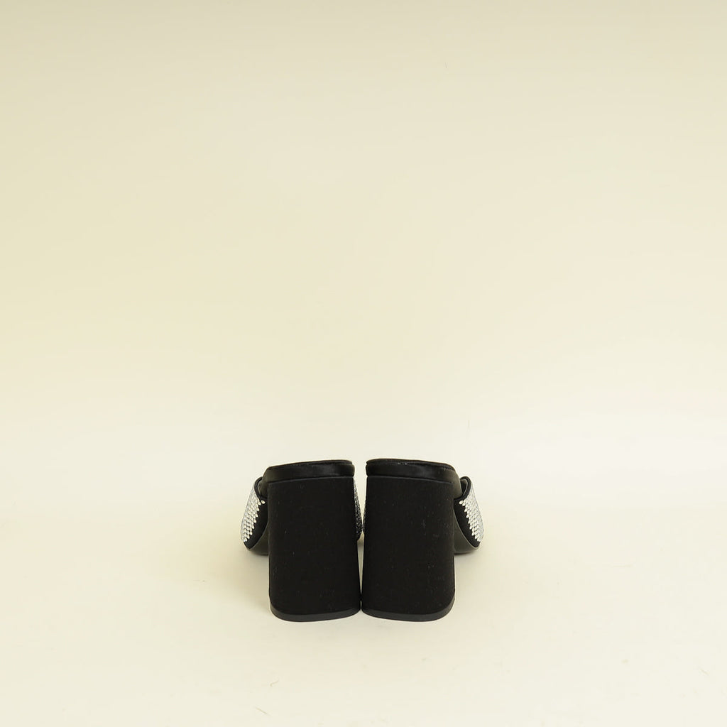 Prada Black Crystal Embellished Sandals 36.5