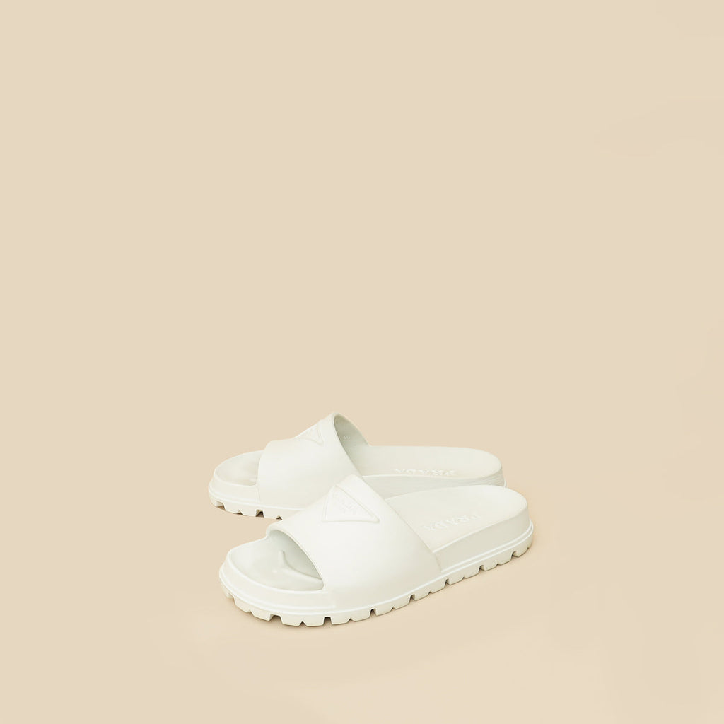 Prada White Extra Light Rubber Slides Sandal 36