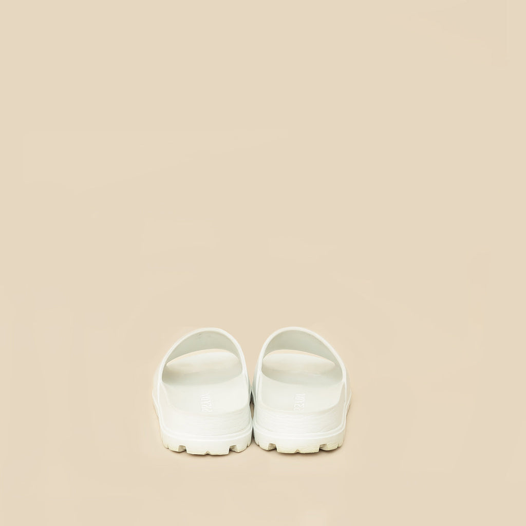 Prada White Extra Light Rubber Slides Sandal 36