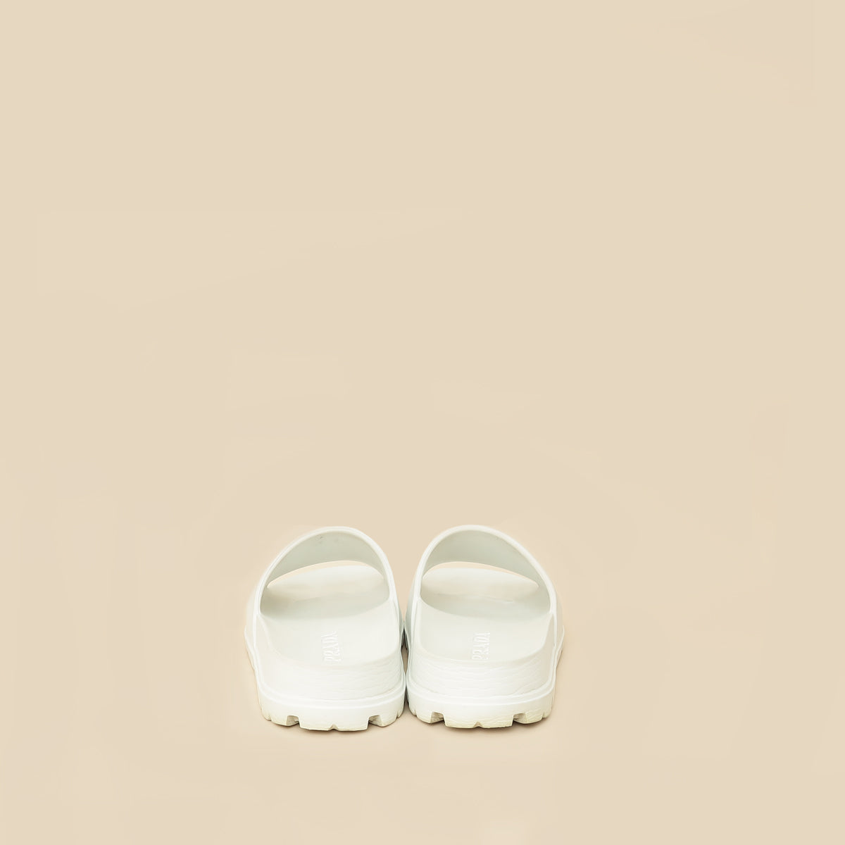 Prada White Extra Light Rubber Slides Sandal 36