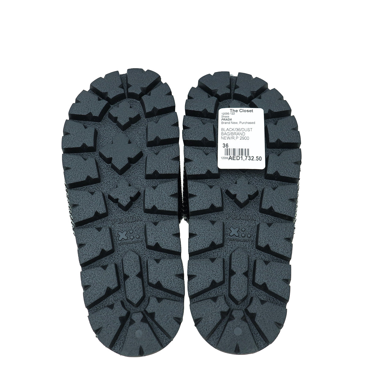 Prada Black Paillettes Sequin Logo Slide Sandals 36