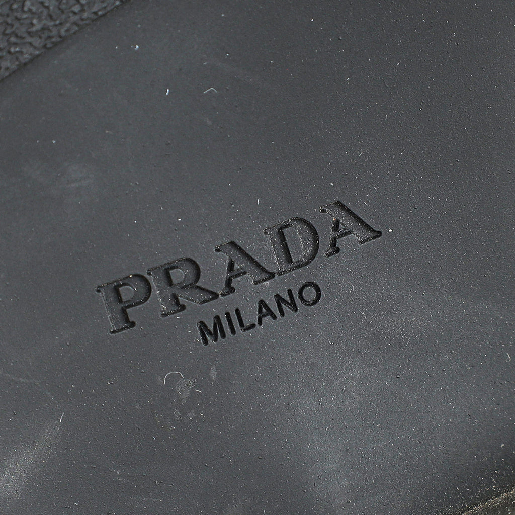 Prada Black Brushed Mules 37.5