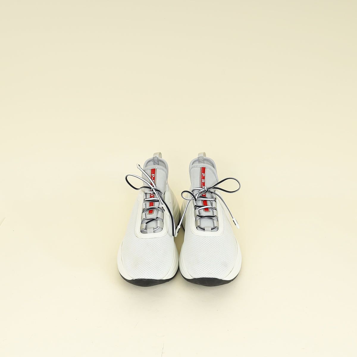 Prada Bicolor Slip On Lace Sneakers 37