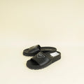 Prada Black Triangle Logo Slide Sandal 37