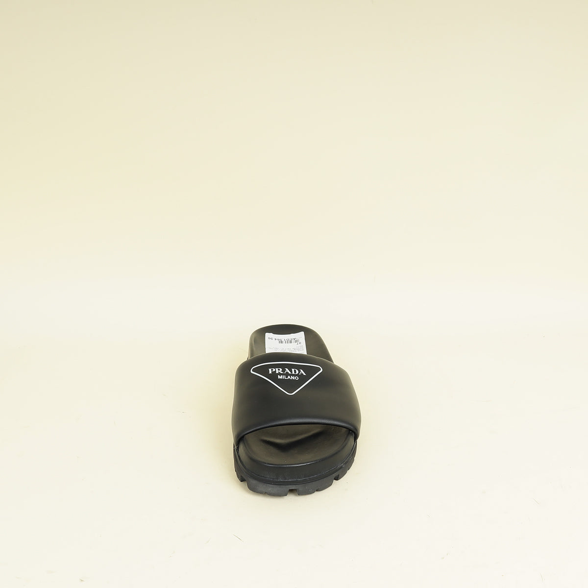 Prada Black Triangle Logo Slide Sandal 37