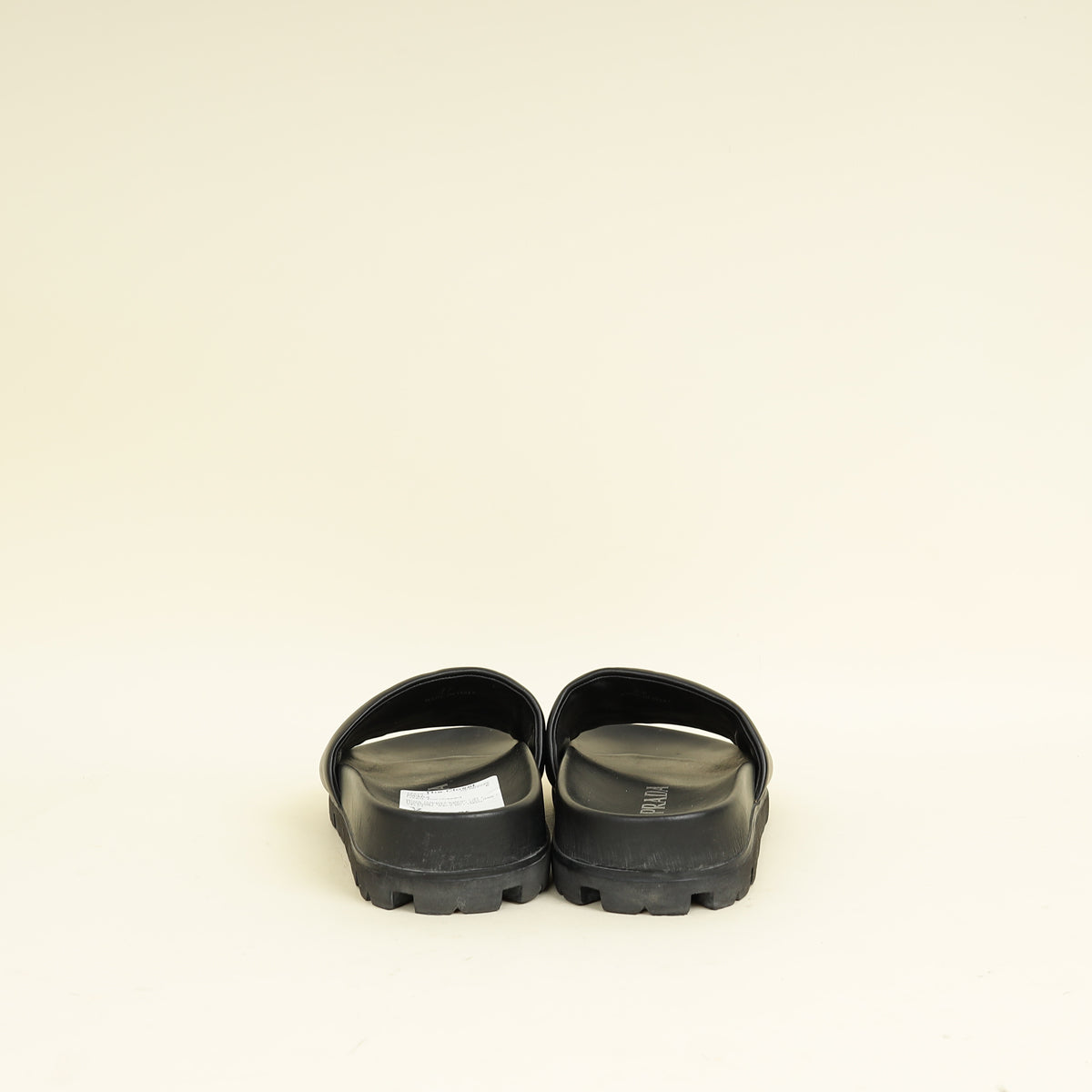 Prada Black Triangle Logo Slide Sandal 37