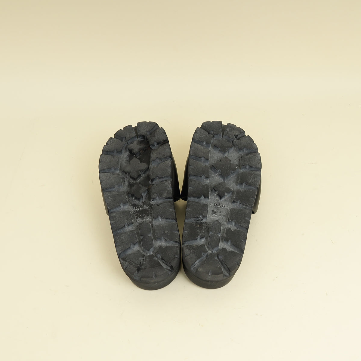 Prada Black Triangle Logo Slide Sandal 37