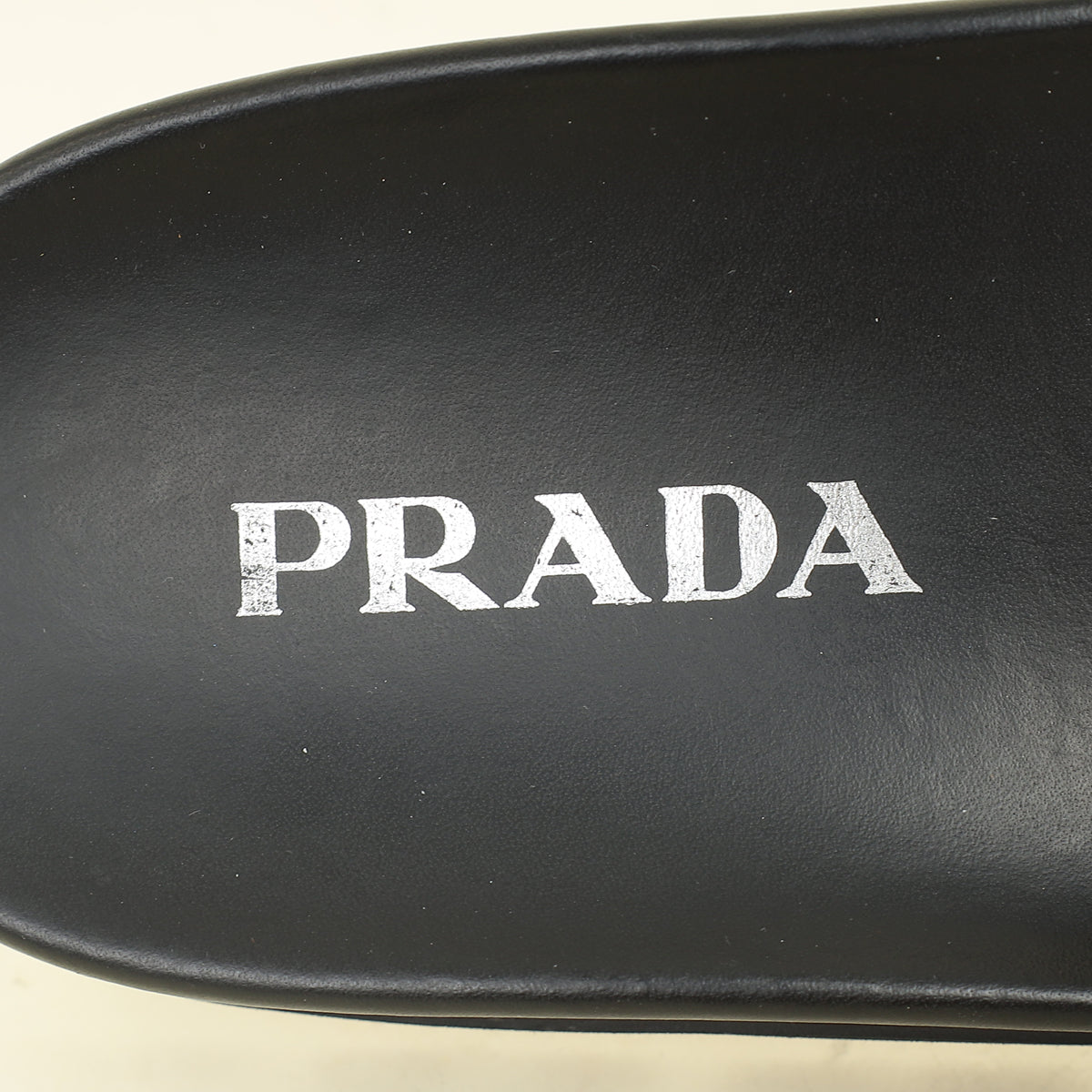 Prada Black Triangle Logo Slide Sandal 37