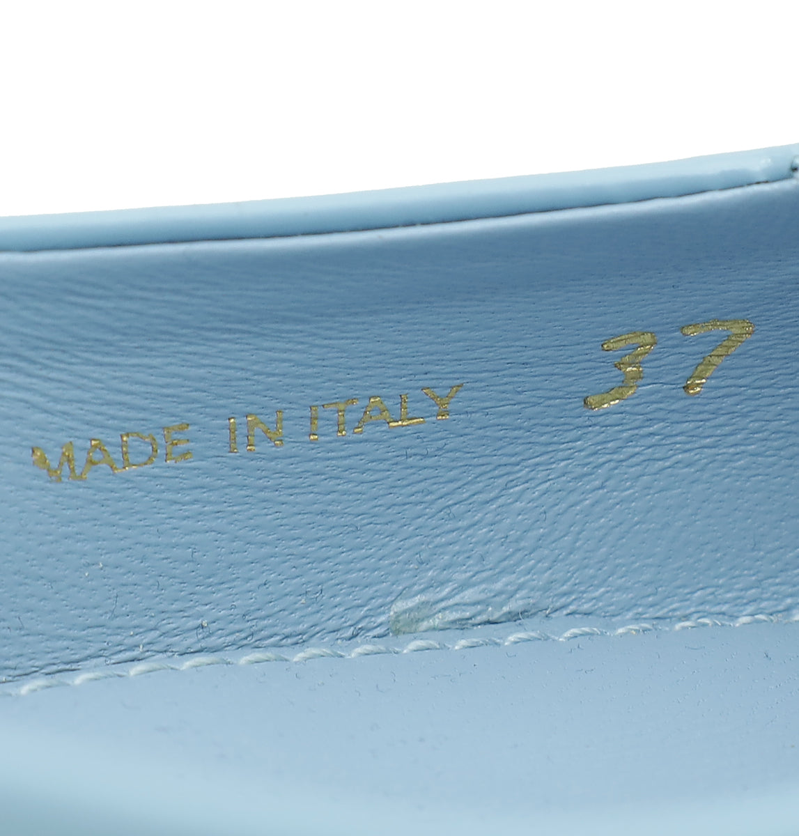Prada Blue Soft Padded Flat Slingback 37