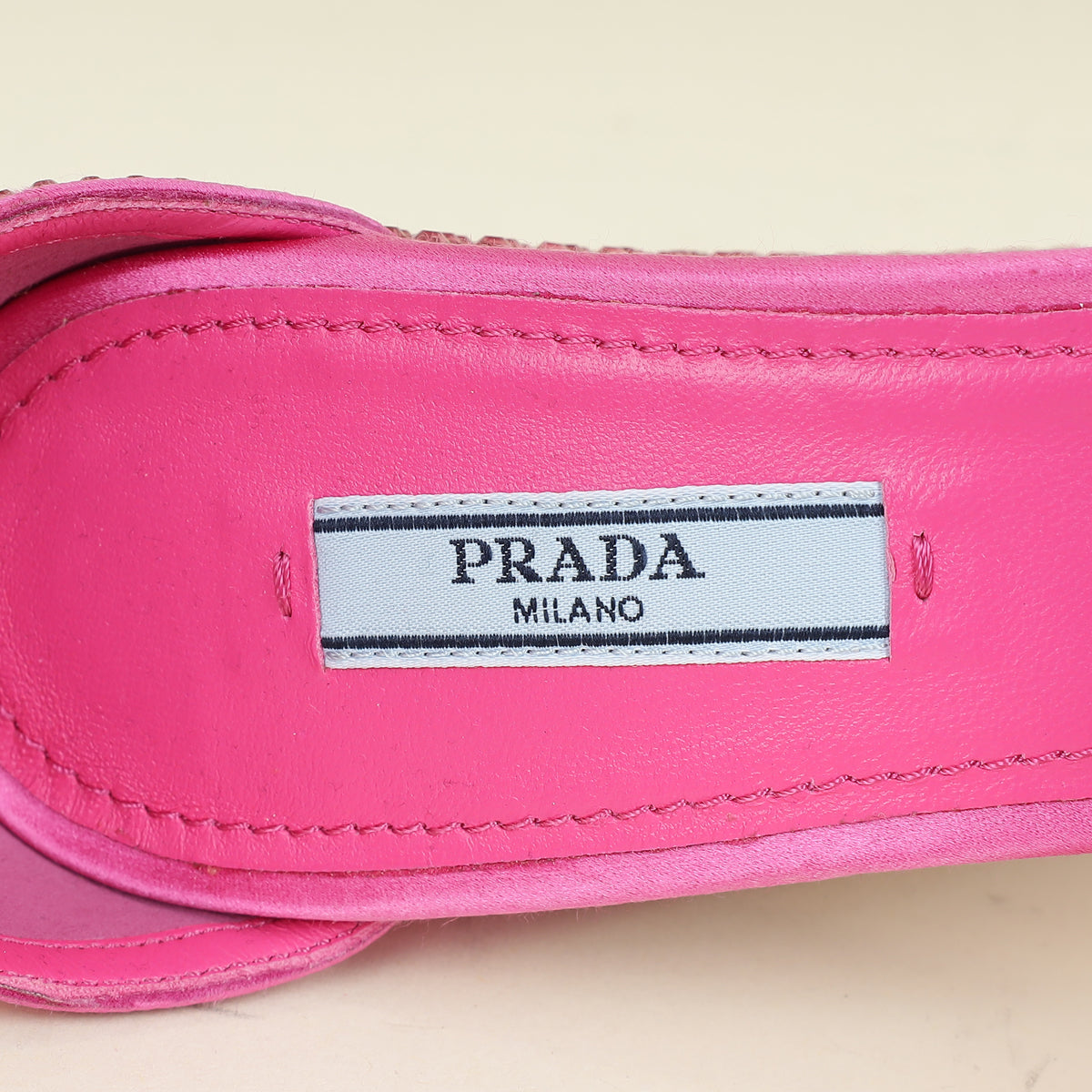 Prada Fuchsia Crystal Satin Platform Sandals 37
