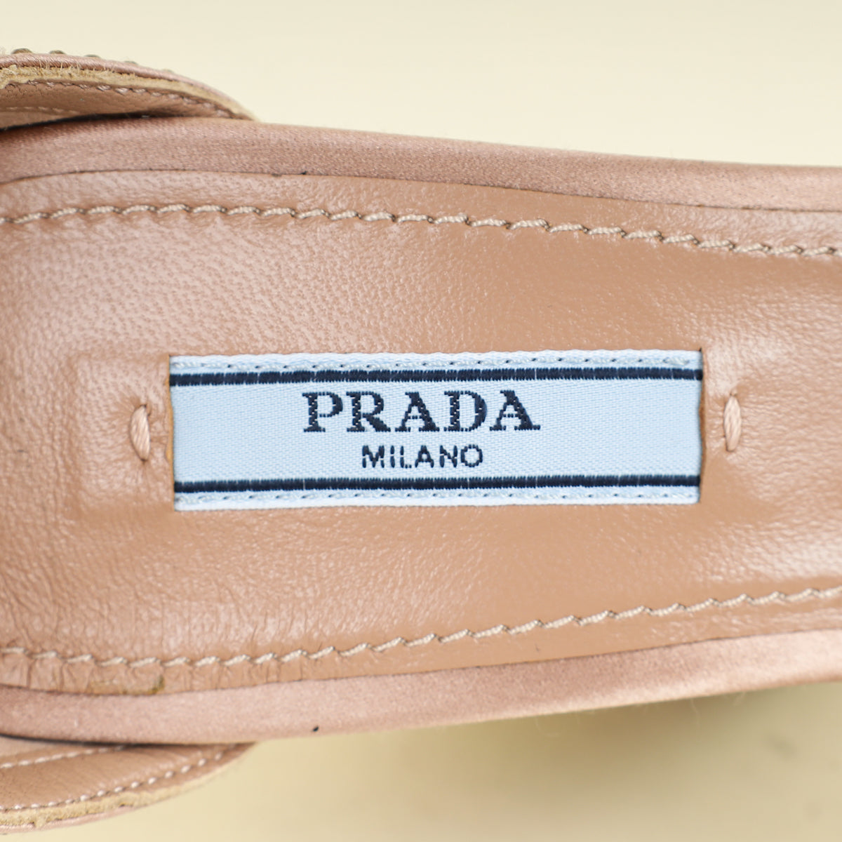Prada Pink Nude Crystal Satin Platform Sandals 37