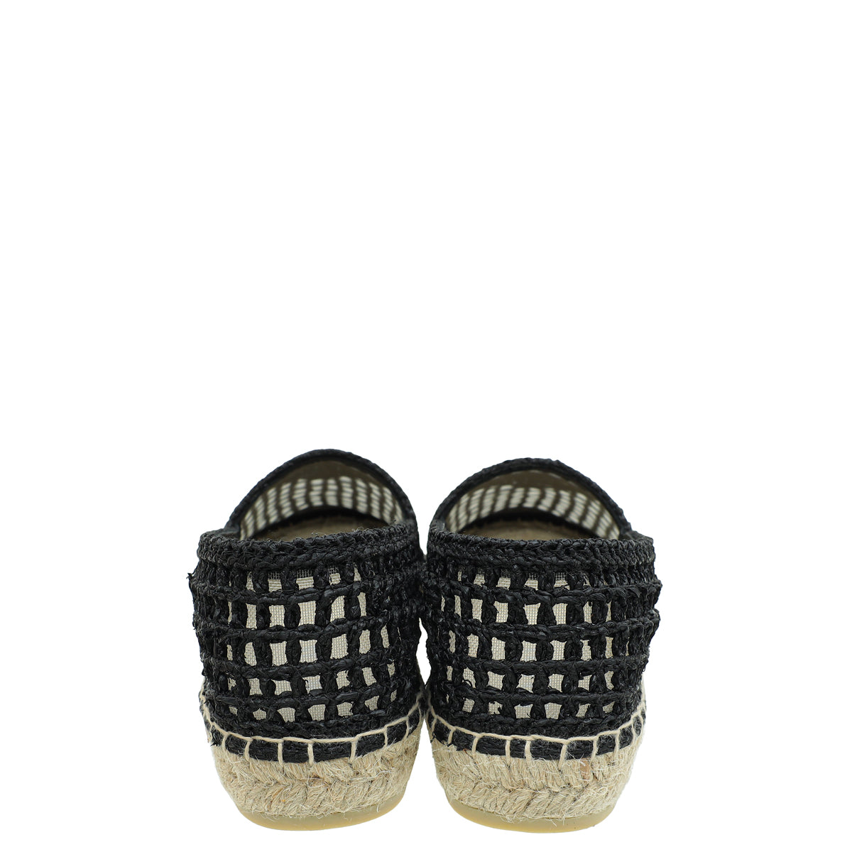 Prada Black Triangle Logo Crochet Espadrille 37