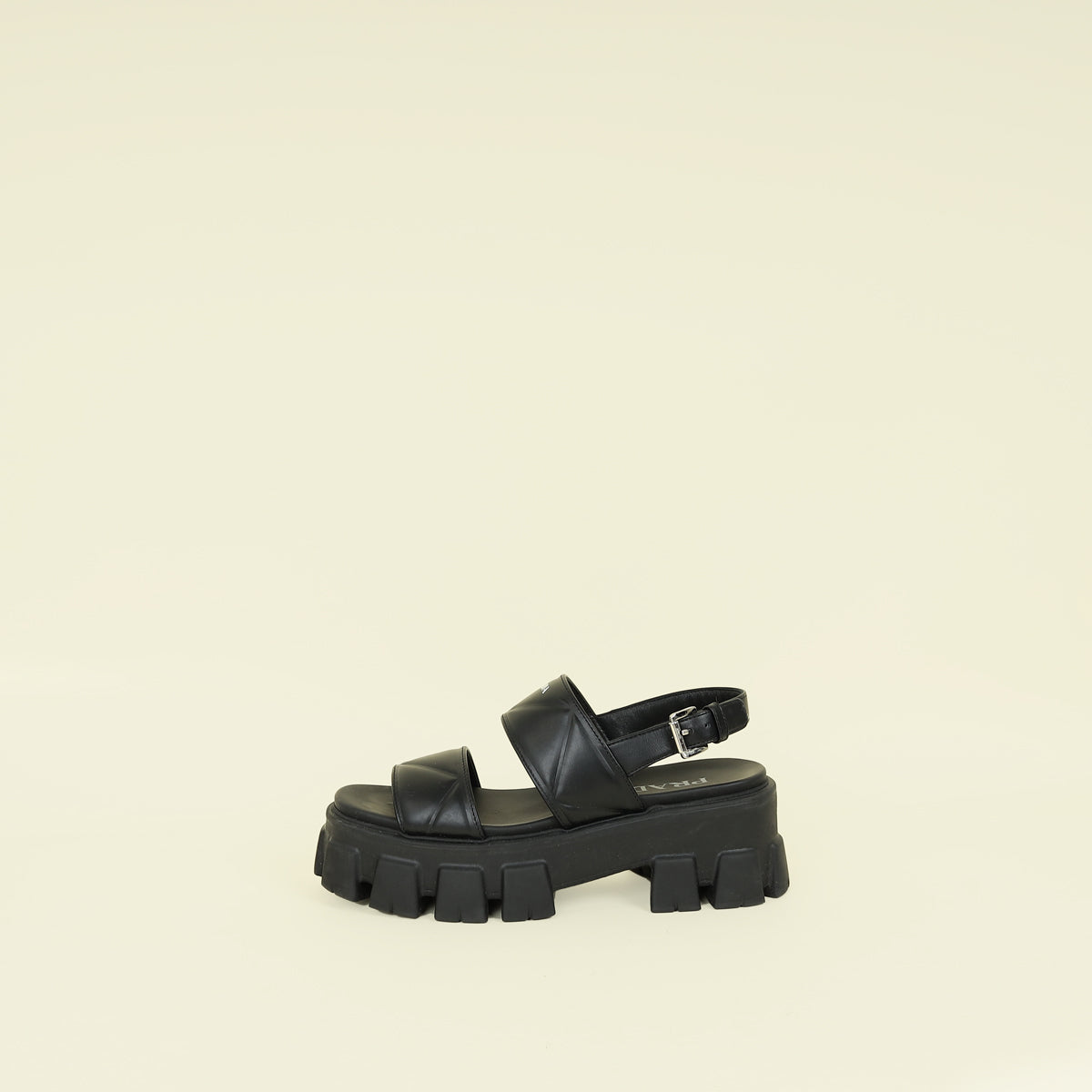 Prada Black Monolith Sandal 38.5