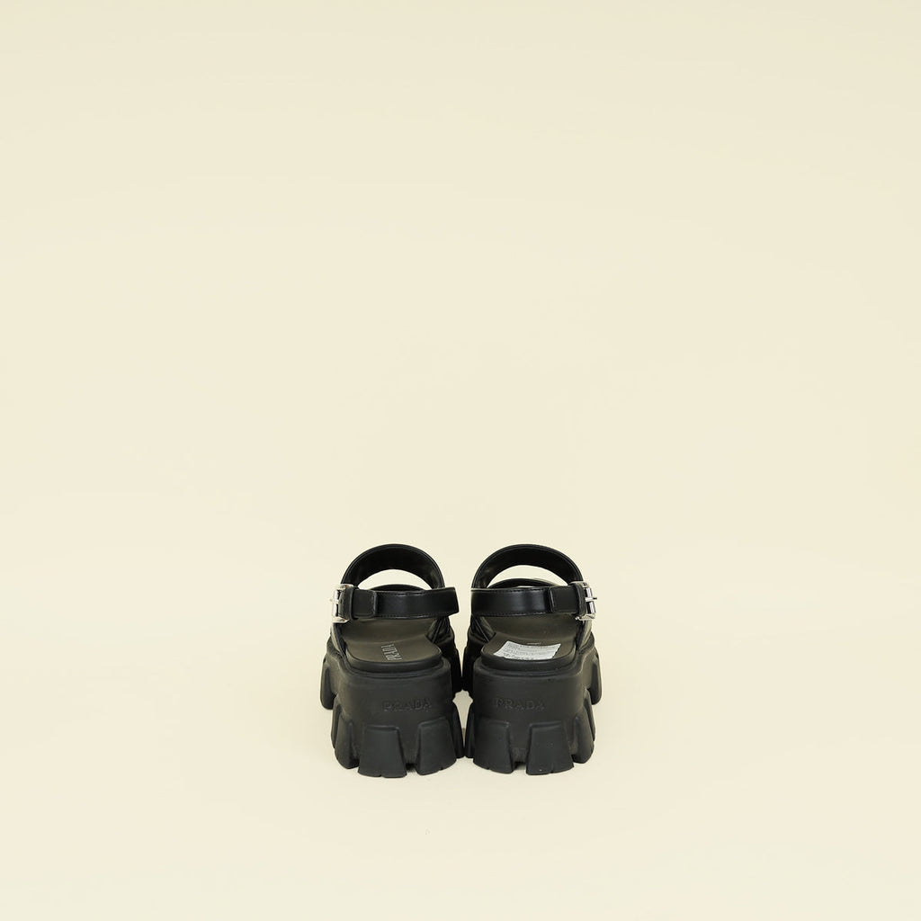 Prada Black Monolith Sandal 38.5