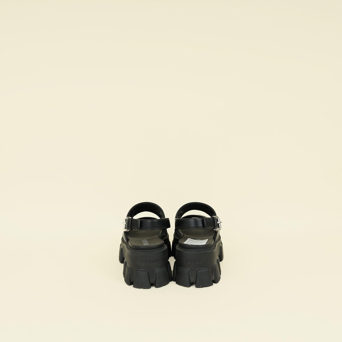 Prada Black Monolith Sandal 38.5