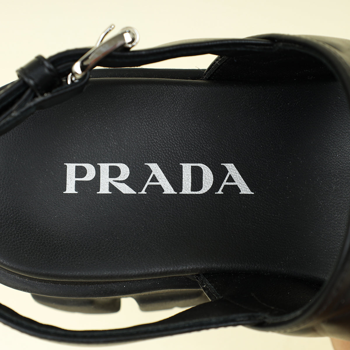 Prada Black Monolith Sandal 38.5