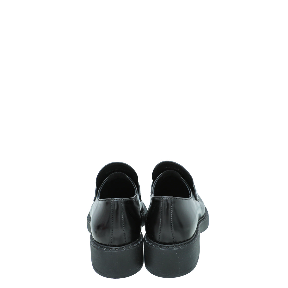 Prada Black Brushed Chocolate Loafers 38