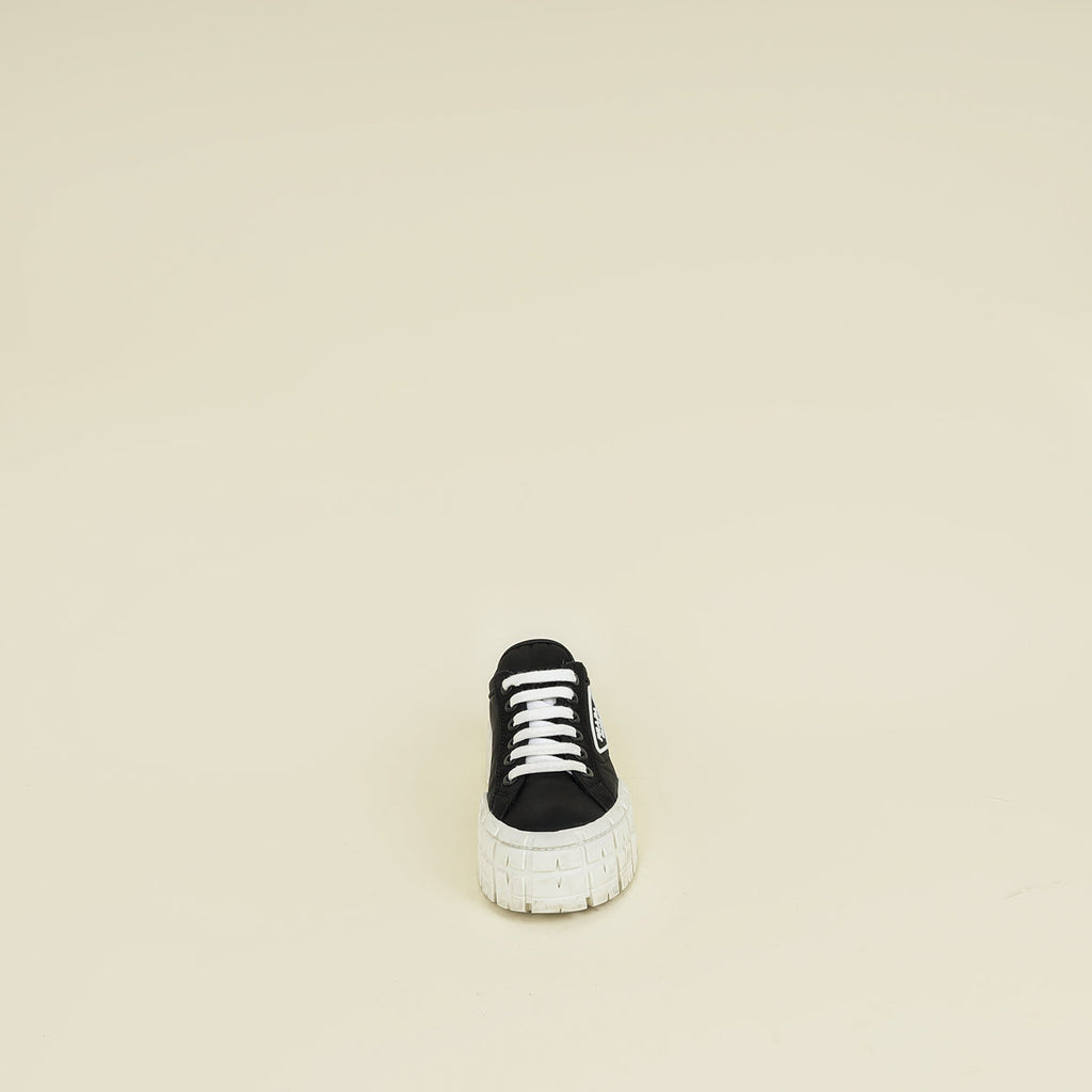 Prada Black Re-Nylon Double Wheel Gabardine Sneakers 38