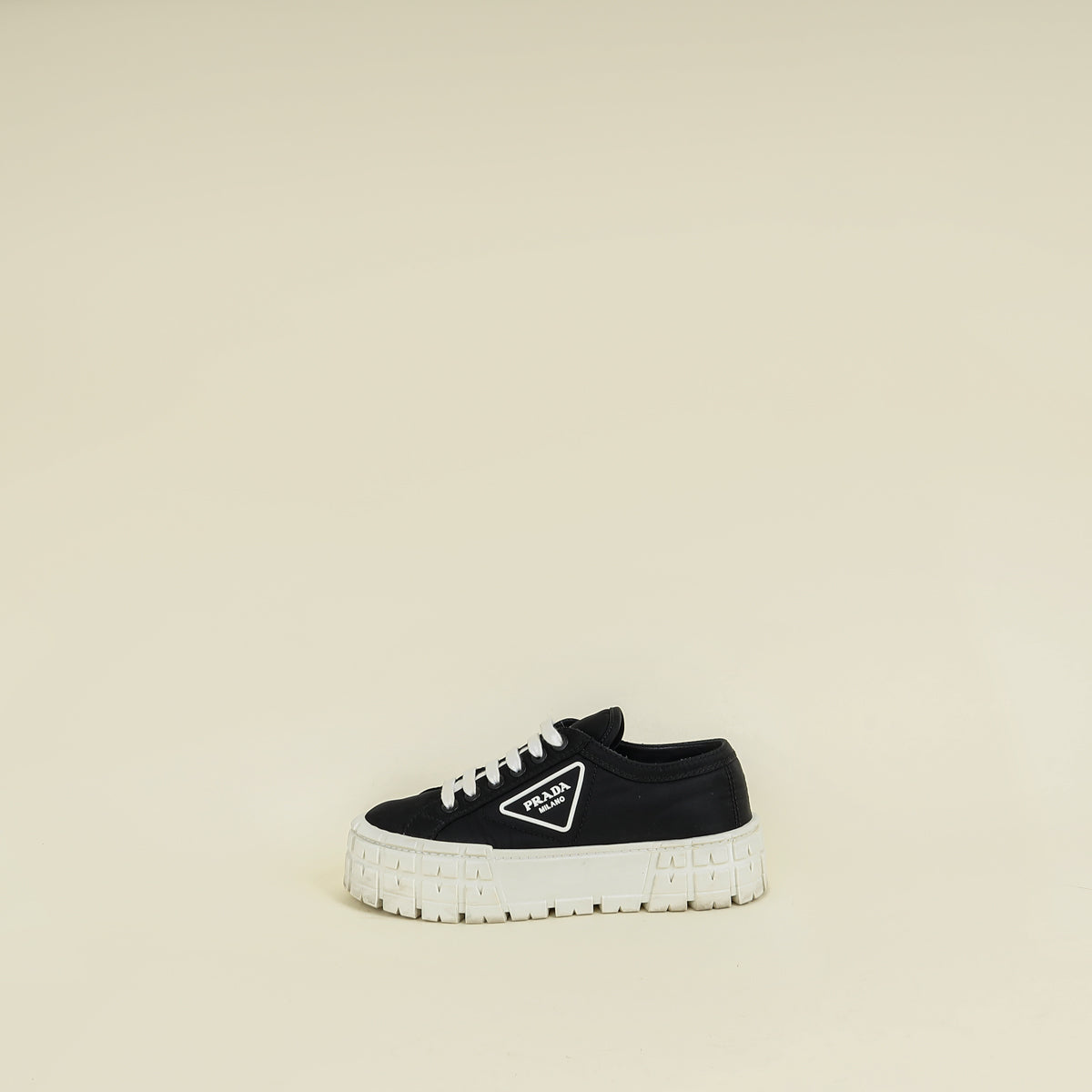 Prada Black Re-Nylon Double Wheel Gabardine Sneakers 38
