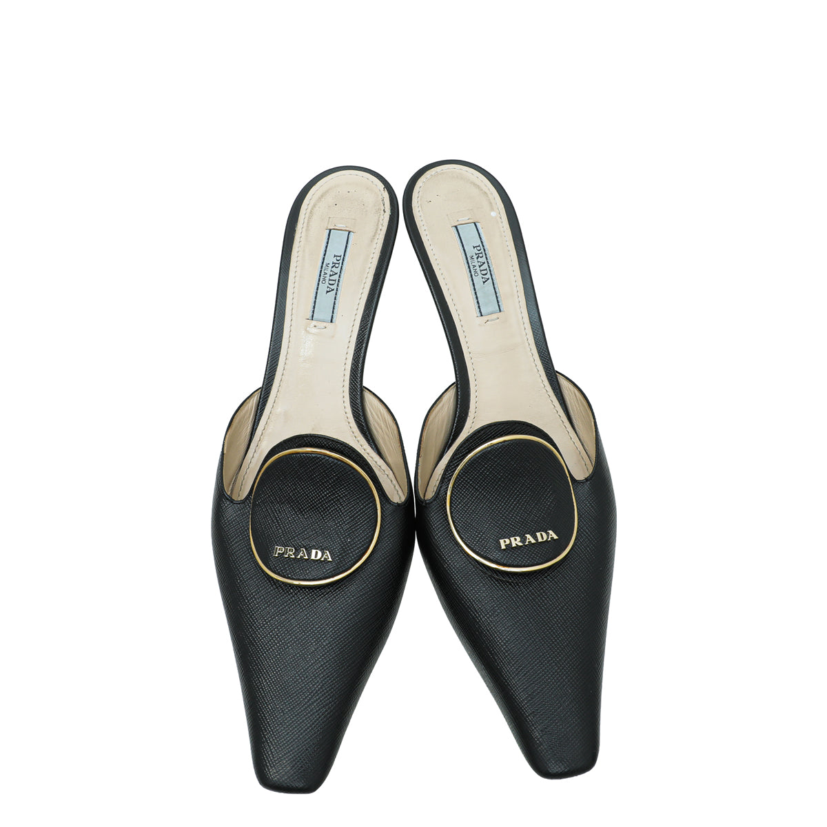 Prada Black Slide Mules 38