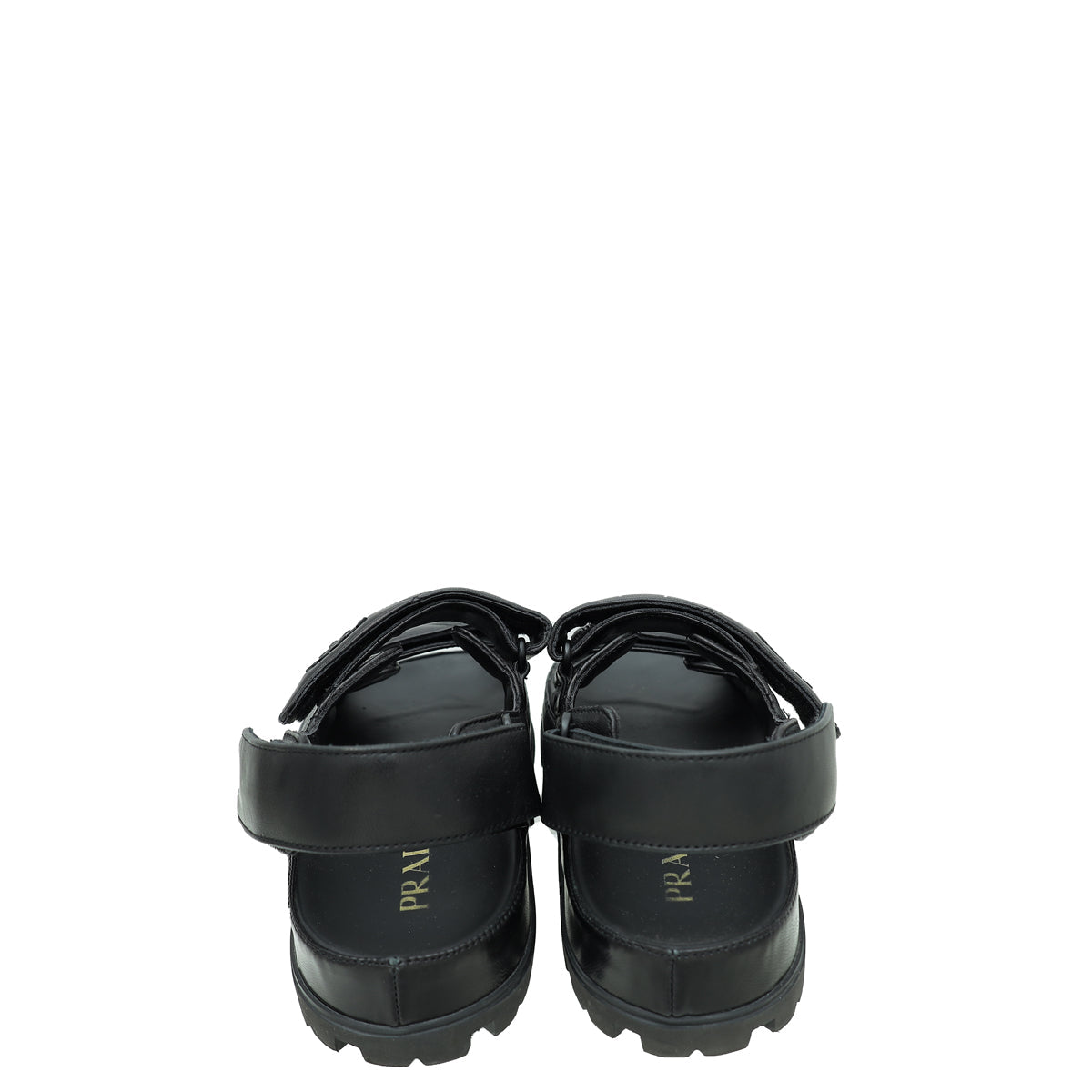 Prada Black Logo Strap Chunky Sandal 38