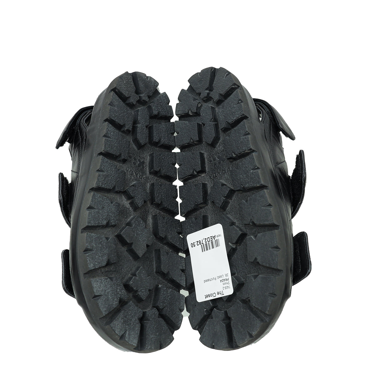 Prada Black Logo Strap Chunky Sandal 38