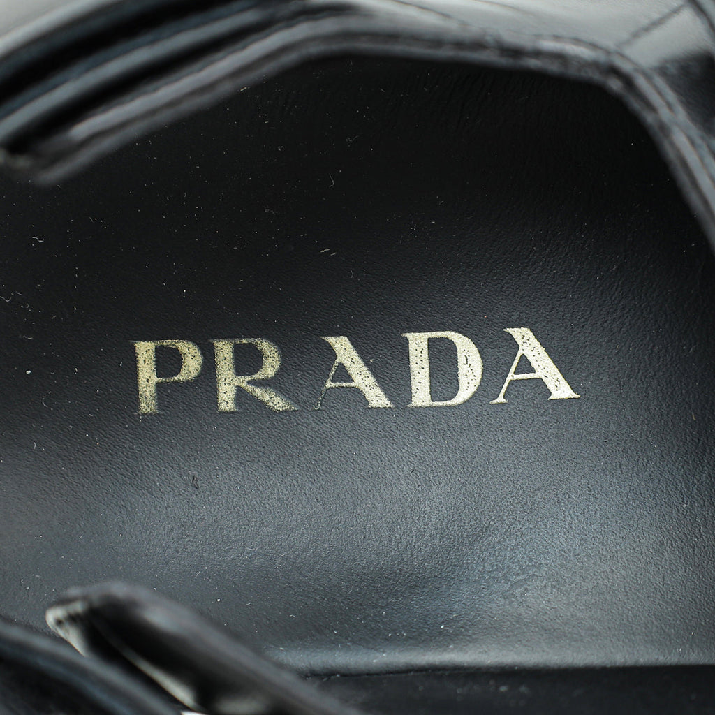 Prada Black Logo Strap Chunky Sandal 38