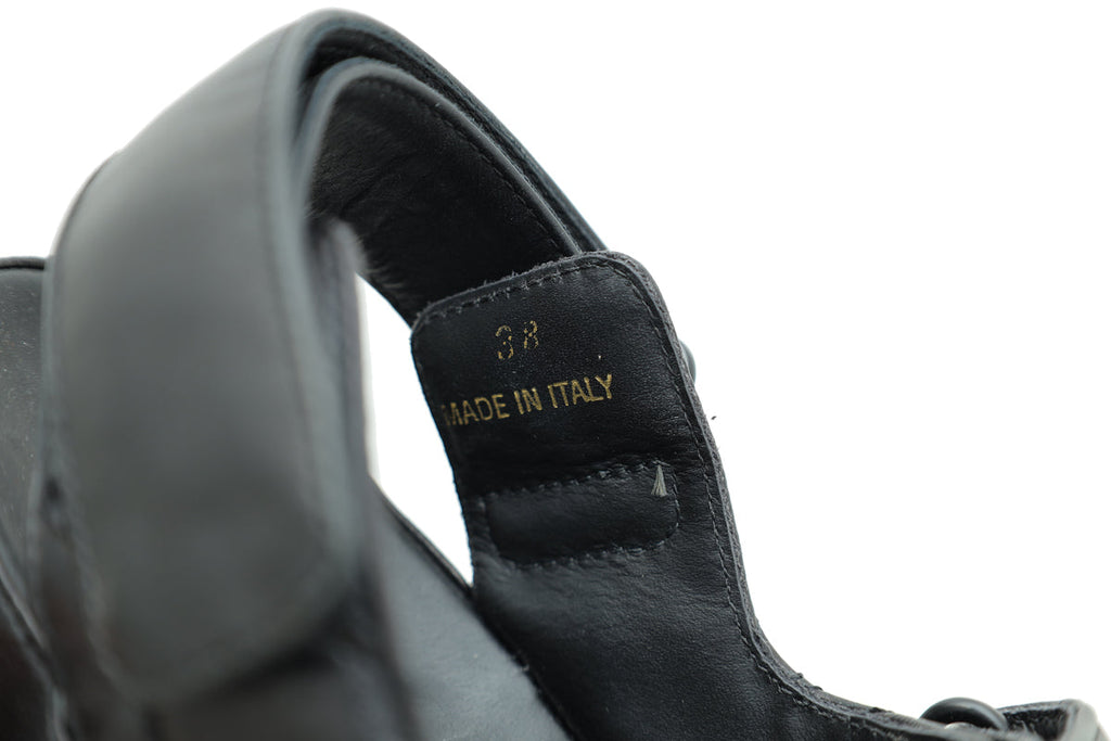 Prada Black Logo Strap Chunky Sandal 38