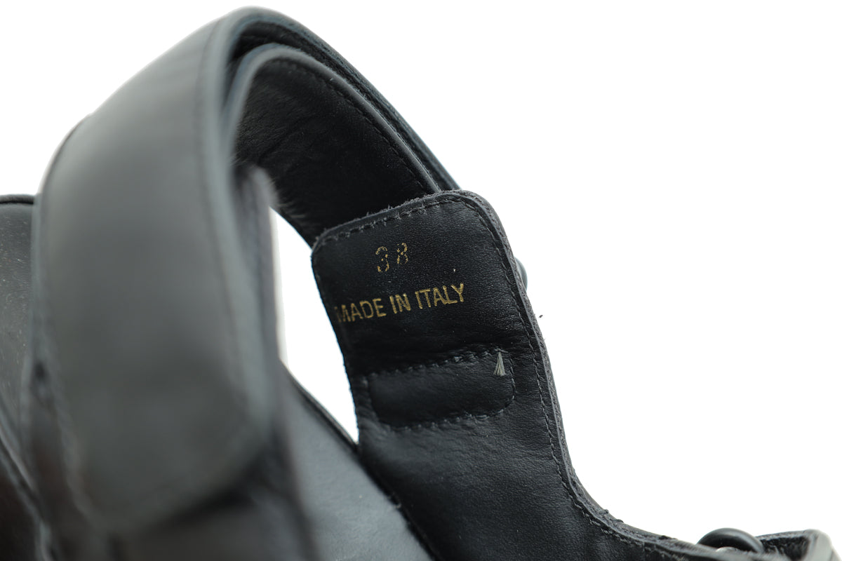Prada Black Logo Strap Chunky Sandal 38