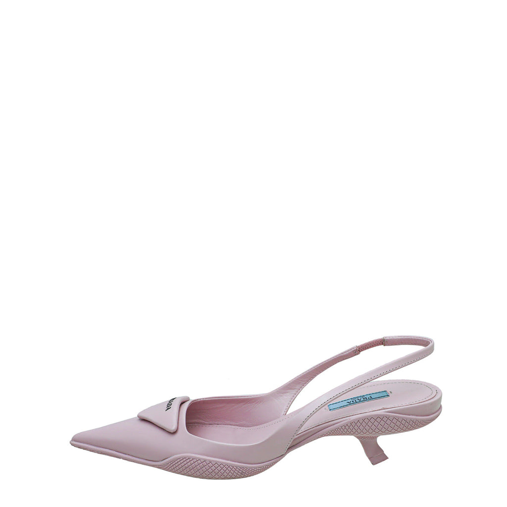 Prada Alabaster Pink Comma Heels Slingback 38