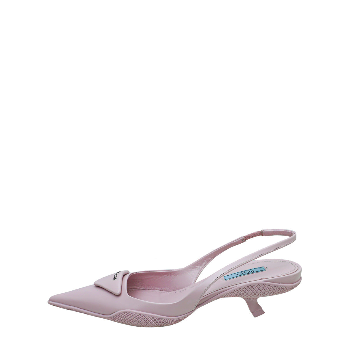 Prada Alabaster Pink Comma Heels Slingback 38