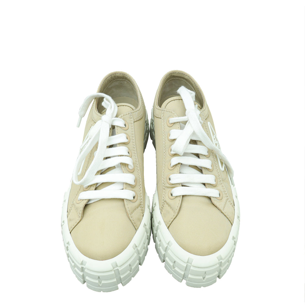 Prada Double Wheel Re-Nylon Gabardine Sneakers 38