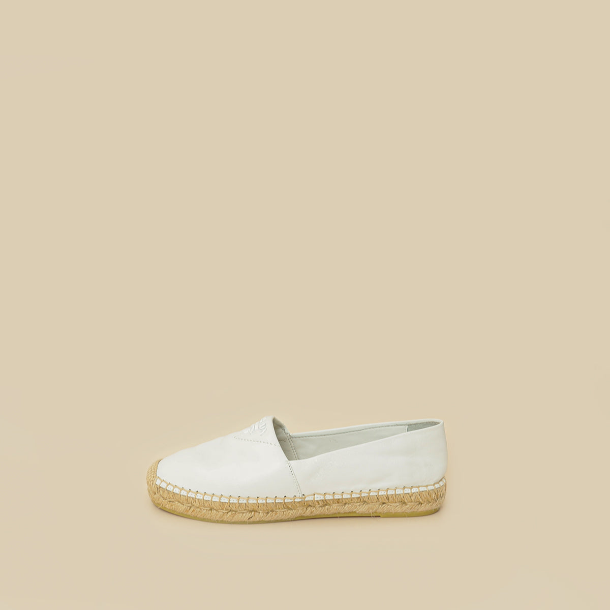 Prada White Soft Nappa Espadrille 38