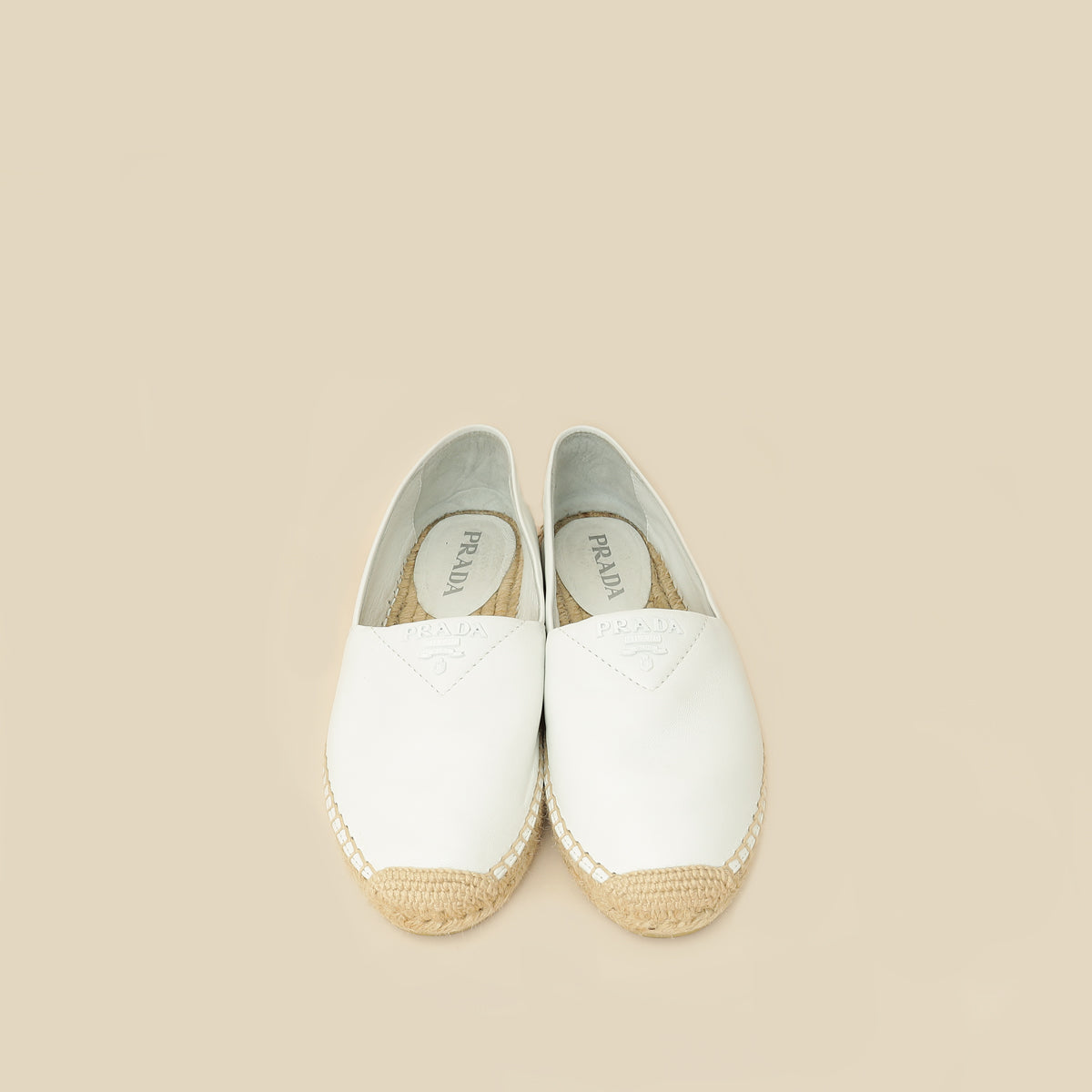 Prada White Soft Nappa Espadrille 38