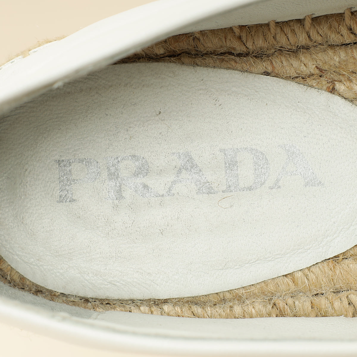 Prada White Soft Nappa Espadrille 38