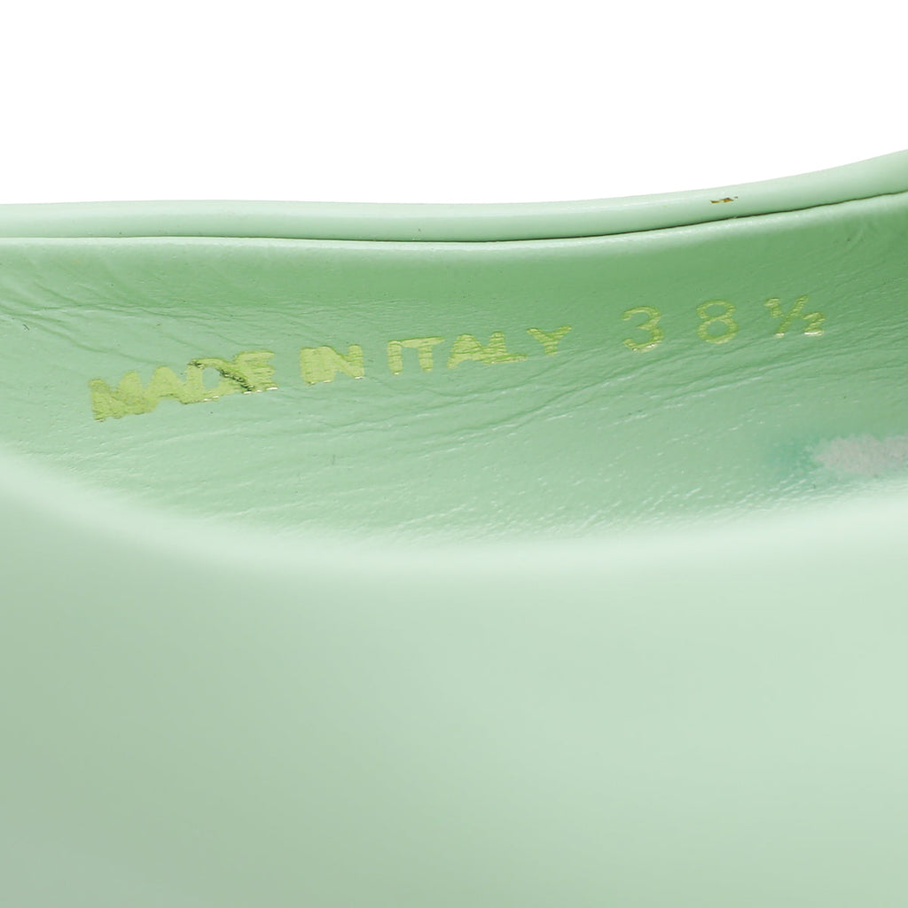 Prada Mint Green Soft Padded Slingback Pumps 38.5