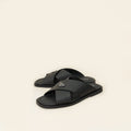 Prada Black Logo Crisscross Slides Men's Sandal 9.5