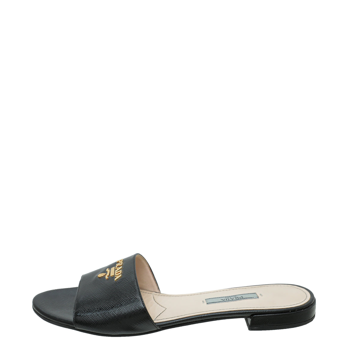 Prada Black Logo Slide Sandals 37