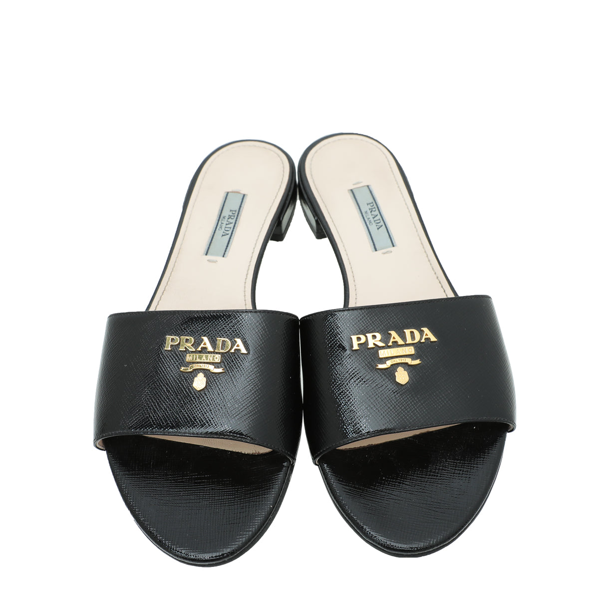 Prada Black Logo Slide Sandals 37