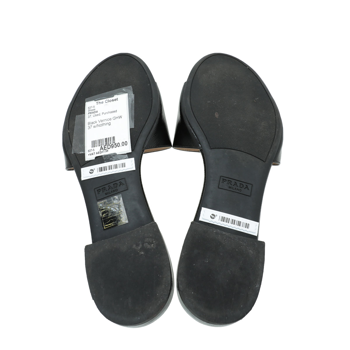 Prada Black Logo Slide Sandals 37
