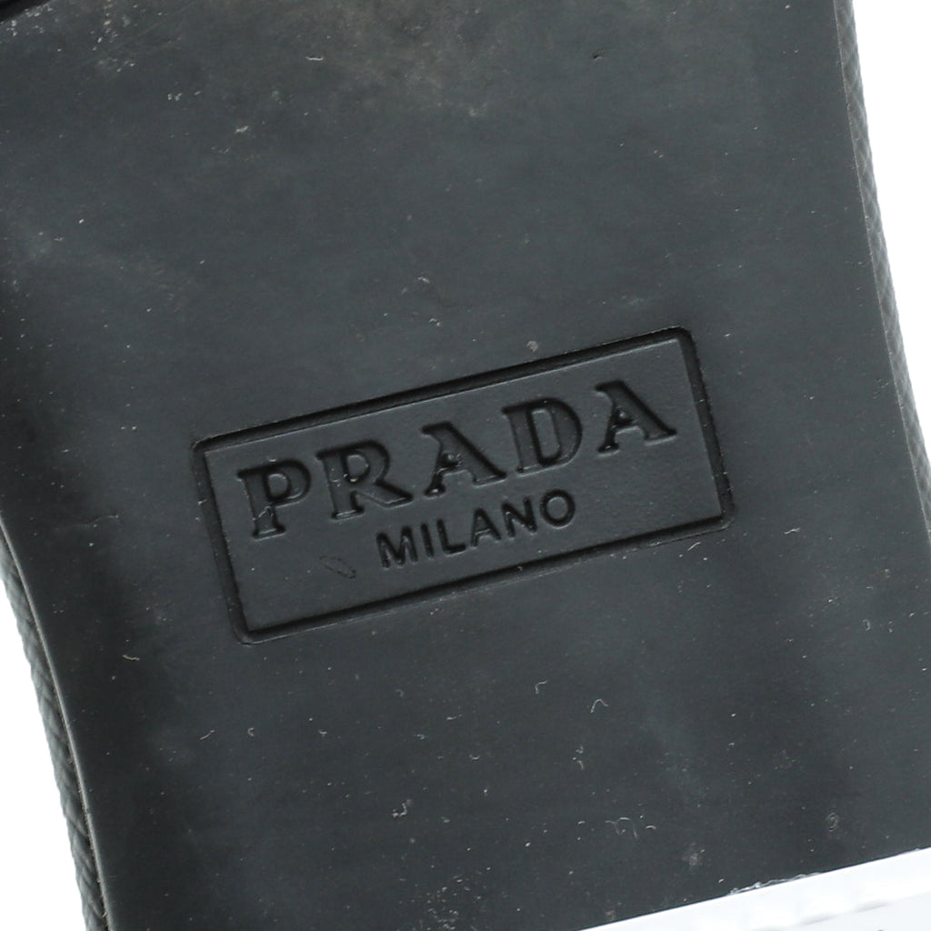 Prada Black Logo Slide Sandals 37