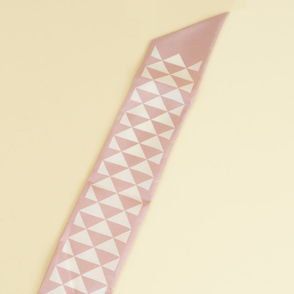 Prada Bicolor Triangle Symbole Print Silk Twill Scarf