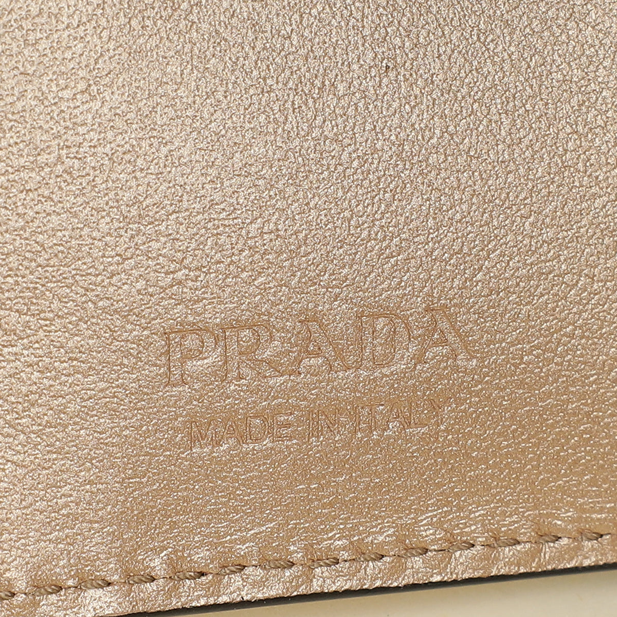Prada Metallic Champaign Gold Shine Small Wallet