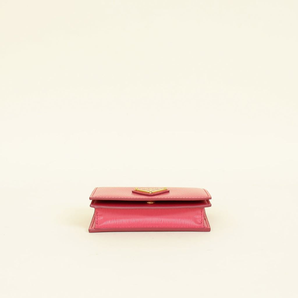 Prada Peonia Vitello Move Flap Card Holder