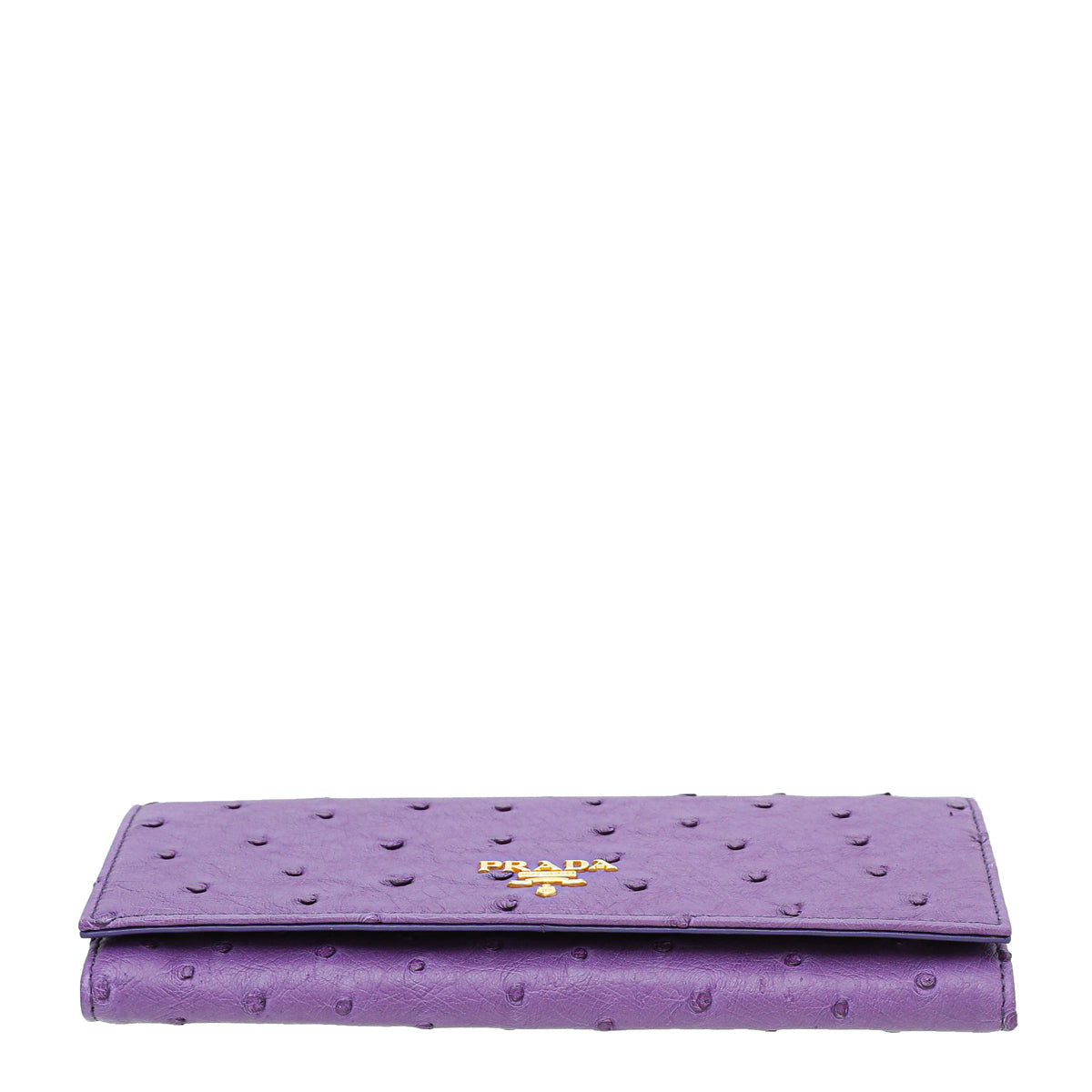Prada Purple Ostrich Continental Long Wallet