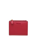 Prada Red Lux Compact Zip Small Wallet